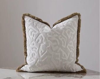 Surrey Textured Luxe Fringed Cushion