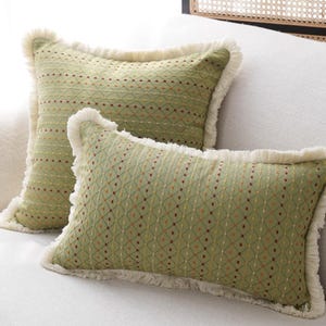 Meadow Dots Fringe Cushion 30x50cm