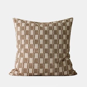 Mocha Checkered Cushion
