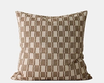 Mocha Checkered Cushion