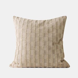 Mocha Checkered Cushion - Beige