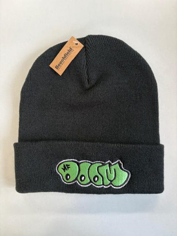 Bonnet 'Actual Fact Doom' Brodé - Laine Roulée Noir - Taille Unique Adulte - Neuf Avec étiquette