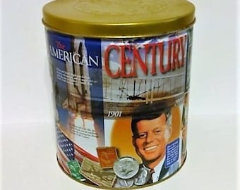 Vintage The American Century 1901-2000 Trail's End Popcorn Commemorative Tin/Collectable Tin/Vintage Advertising/Historic Tin/Americana