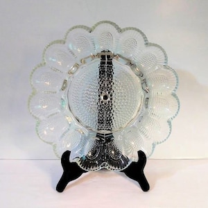 Vintage Indiana Glass Co. Clear Hobnail Thousand Eyes 11&quot; Deviled Egg Plate/Vintage Serving Tray