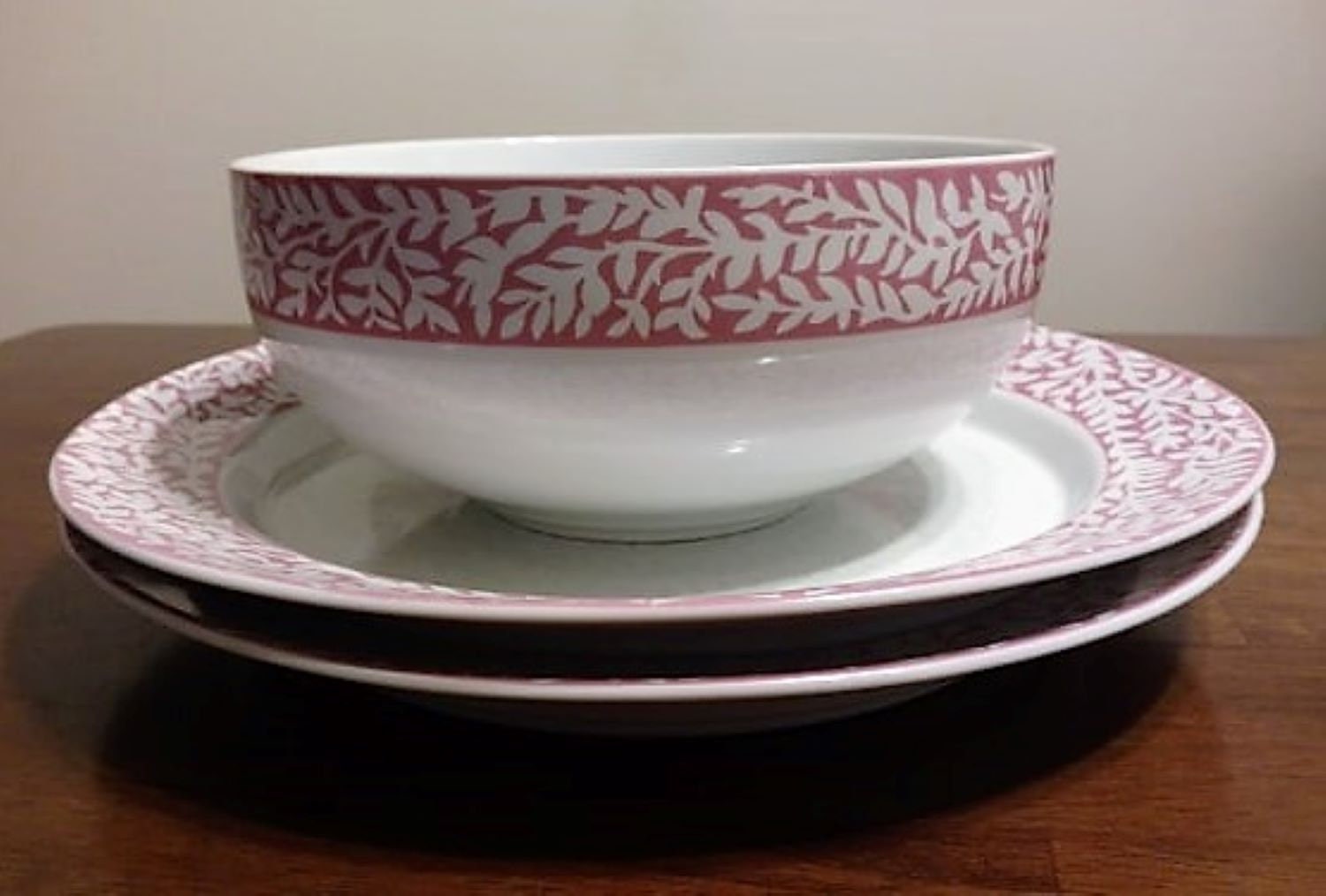 Vintage Dansk Trellis Rose Two Lg. Chop Plates and Serving Bowl (discontinued)
