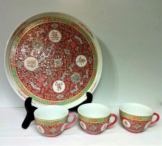 茶碗 2客 童 中国 松 蝶々 昭和物 印刷 02613bf5d7d80c5435d1ff7aee1f8a