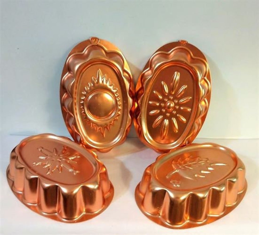 Vintage Hangable Copper Molds Kitchen Decor Set of Four Etsy