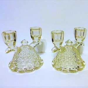 Vinntage Crystal Candle Holders (2)/Crystal Candle Holders