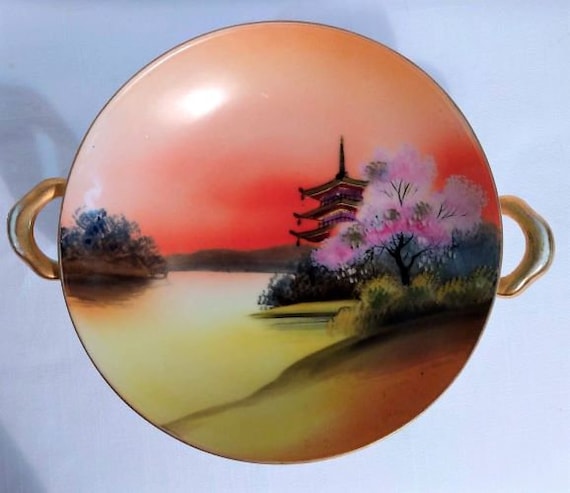 Noritake M Japan Porcelain Two Hand Painted Bowls With Handles