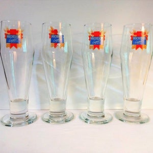 Vintage Michelob Light Pilsner Tall 14 Oz. Beer Glasses (Read Discription) /Vintage Barware