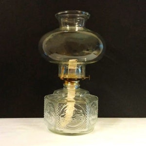 Vintage Lamplight Farms Clear Glass Octagon Shaped Hurricane Oil Lamp with Large Round Chimney Never Used /Hurricane Lamp/Kerosene Lamp