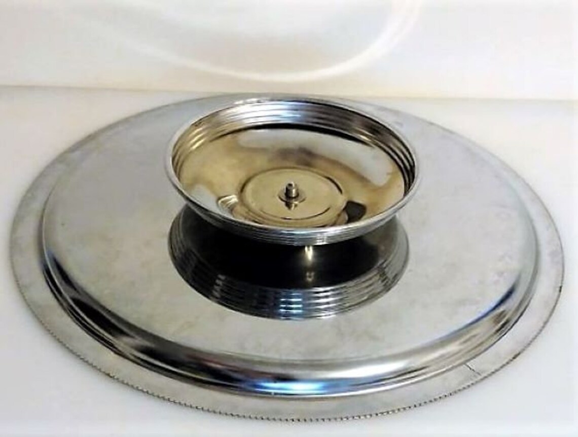 Vintage Chrome 6 Piece Lazy Susan With Dishes/serving Etsy