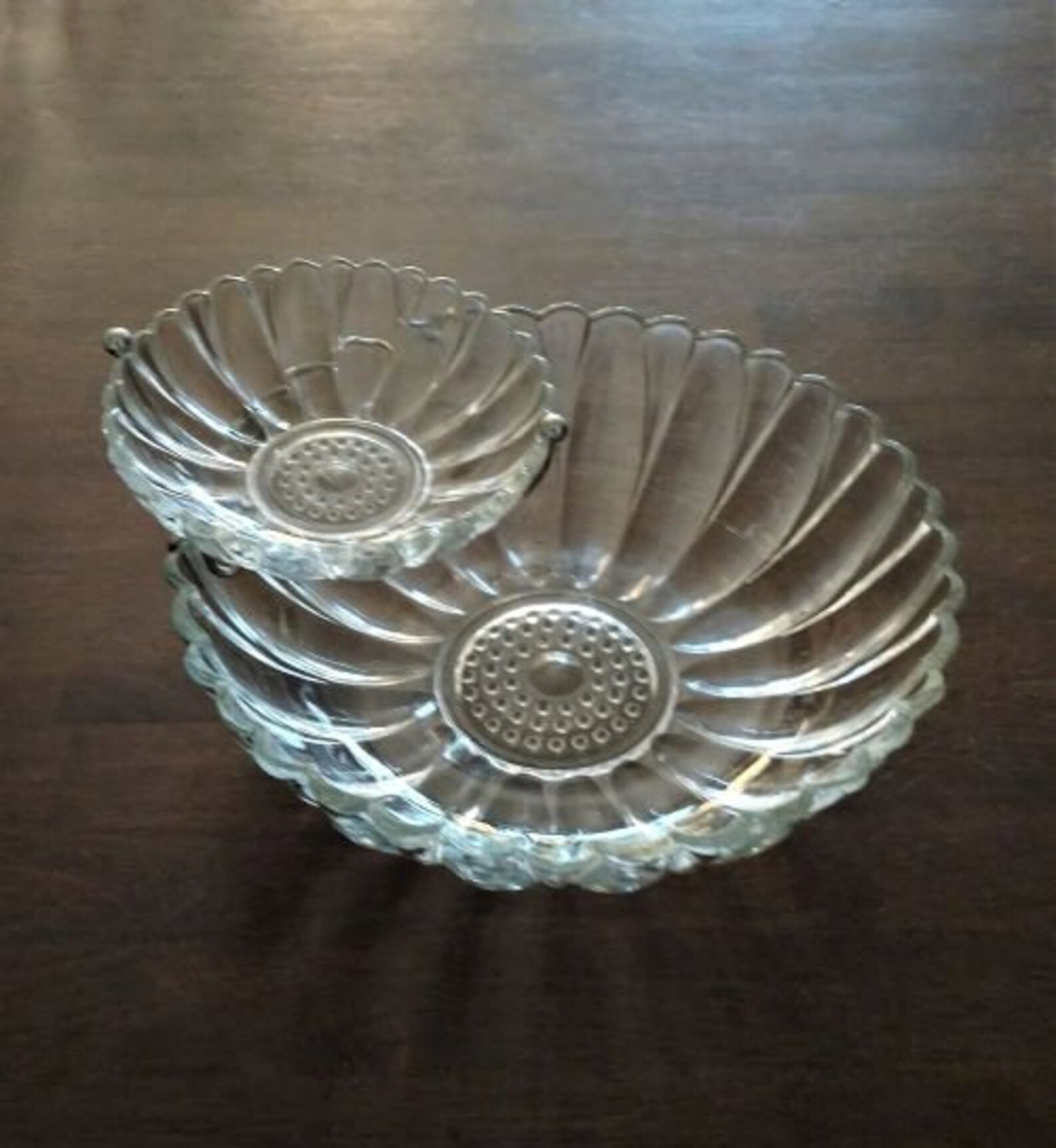 Vintage Clear Glass Chip and Dip Set/Party Service Etsy
