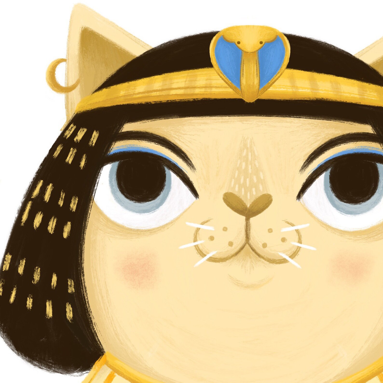 Cleopatra Cat Art Print 13x13 Cm/5.1 Inch Cute Egyptian Etsy