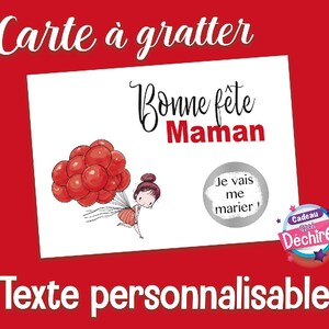 Ticket carte à gratter fête des mères - texte personnalisable - carte à gratter maman - idée cadeau fête des mères