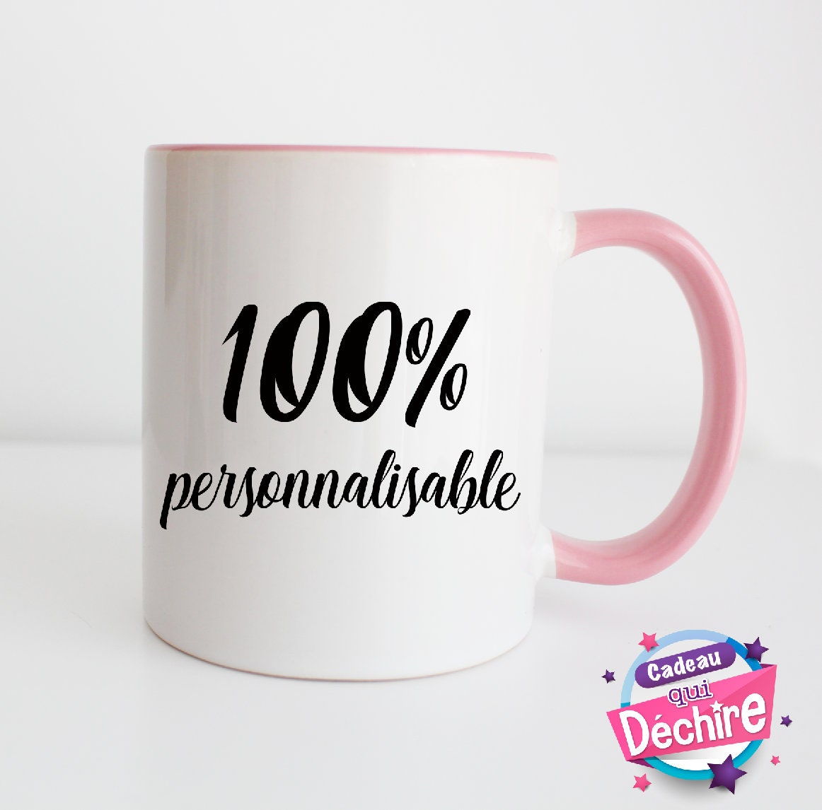 Mug Personnalisable, Idée de Cadeau, Cadeau Anniversaire, Noël, Maquette Personnalisée. Poignée à Dr
