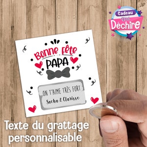 Ticket carte à gratter " Bonne fête Papa " - cadeau fête des pères - cadeau papa