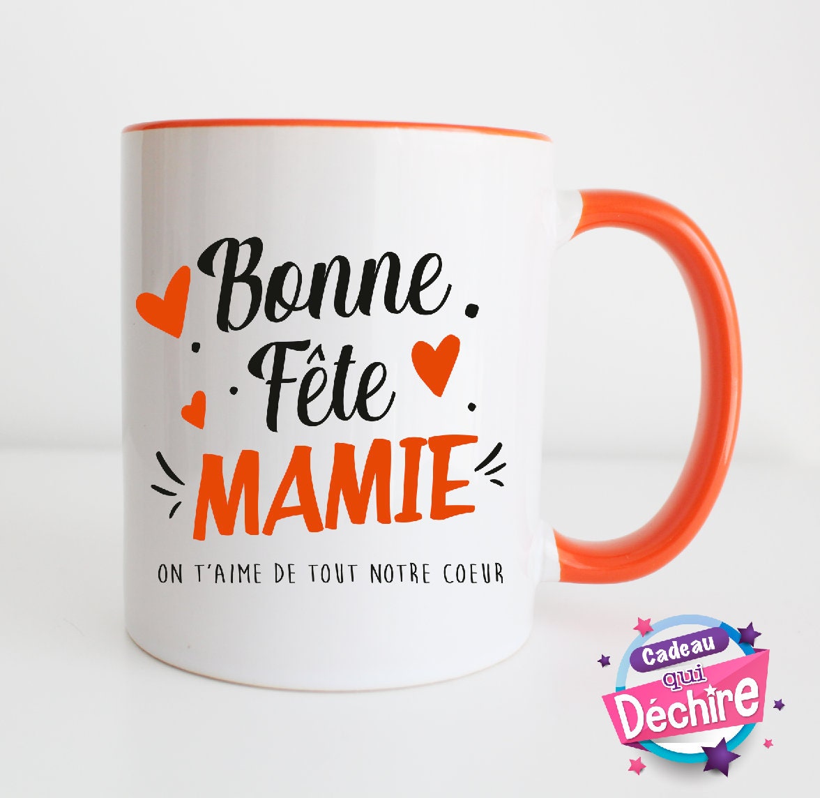 Mug Mamie - Tasse Idée de Cadeau Fête Des Grands-Mères Mamies Choix Du Sens La Poignée Droite ou Gau
