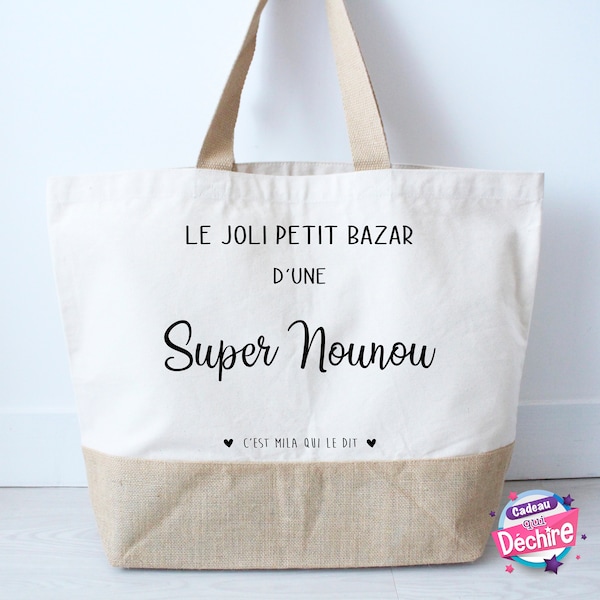 Sac multi-fonctions " Super Nounou " personnalisable - idée cadeau nounou - cadeau nounou