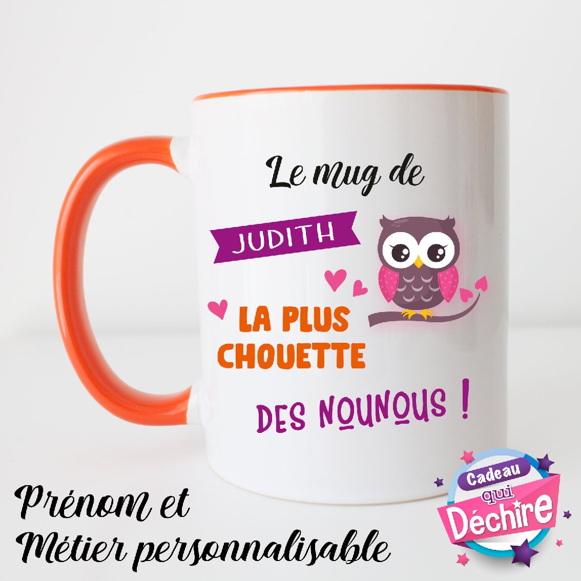 Mug Céramique Métier Personnalisable - Idée de Cadeau Nounou