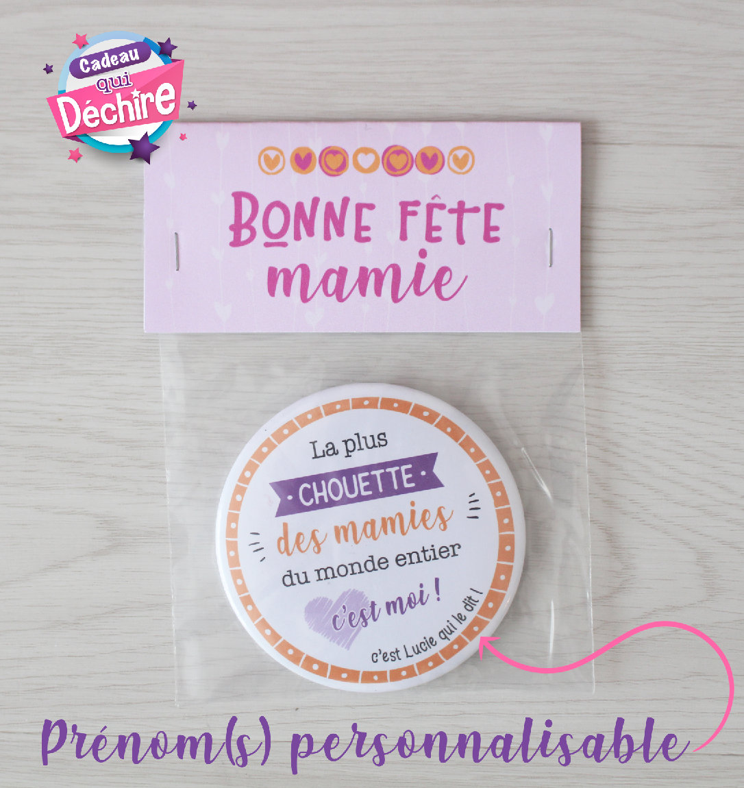 Magnet Personnalisable 75 mm - Cadeau Fête Des Grands-Mères Idée Mamie