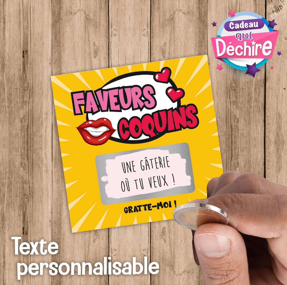 Lot De 2 Cartes à Gratter Dorées Personnalisables - Avec Enveloppes - Pour Anniversaire, Mariage, Cadeau