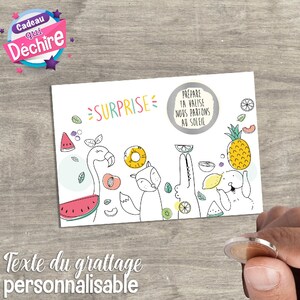Ticket carte à gratter personnalisable - message personnalisé - idée de cadeau bonne nouvelle