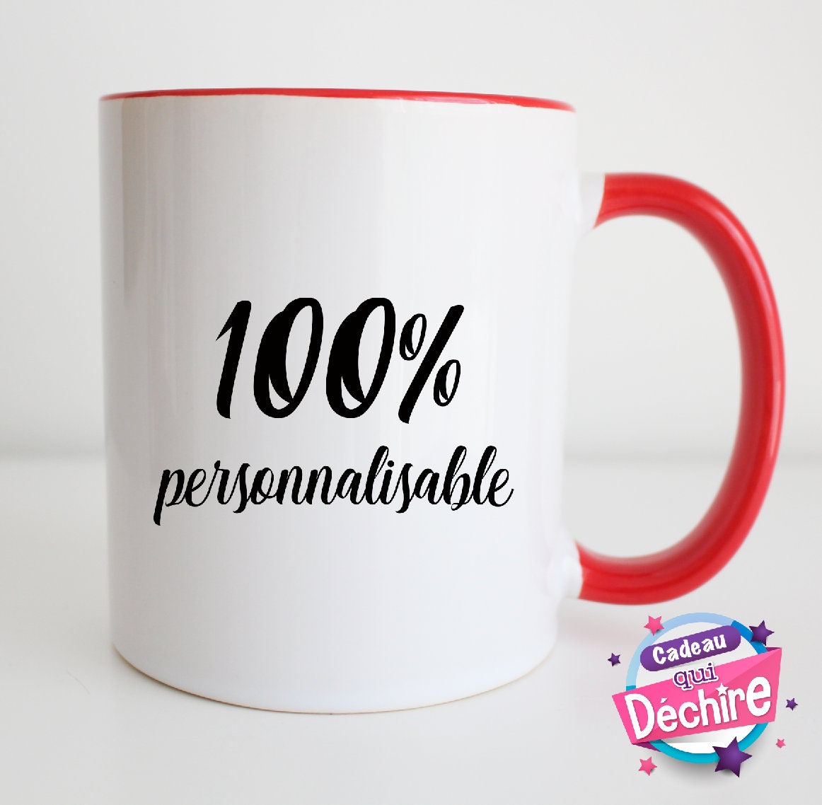 Mug Personnalisable, Idée de Cadeau, Cadeau Anniversaire, Noël, Maquette Personnalisée. Poignée à Dr