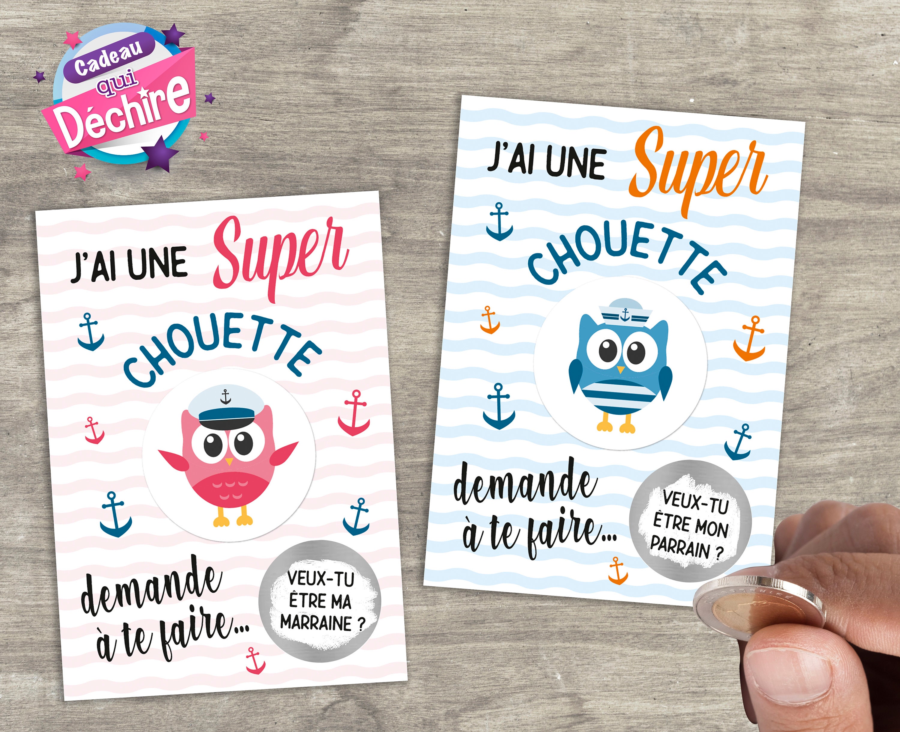 Ticket carte à gratter - demande marraine et parrain - Lot des 2 cartes ...
