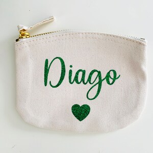 Porte monnaie bio prénom personnalisable - idée de cadeau personnalisée