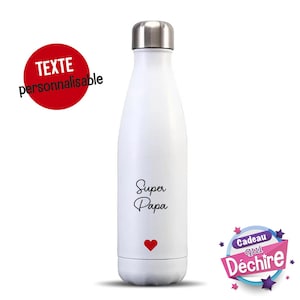 Bouteille isotherme 500 ml "Super Papa" personnalisable - idée cadeau papa