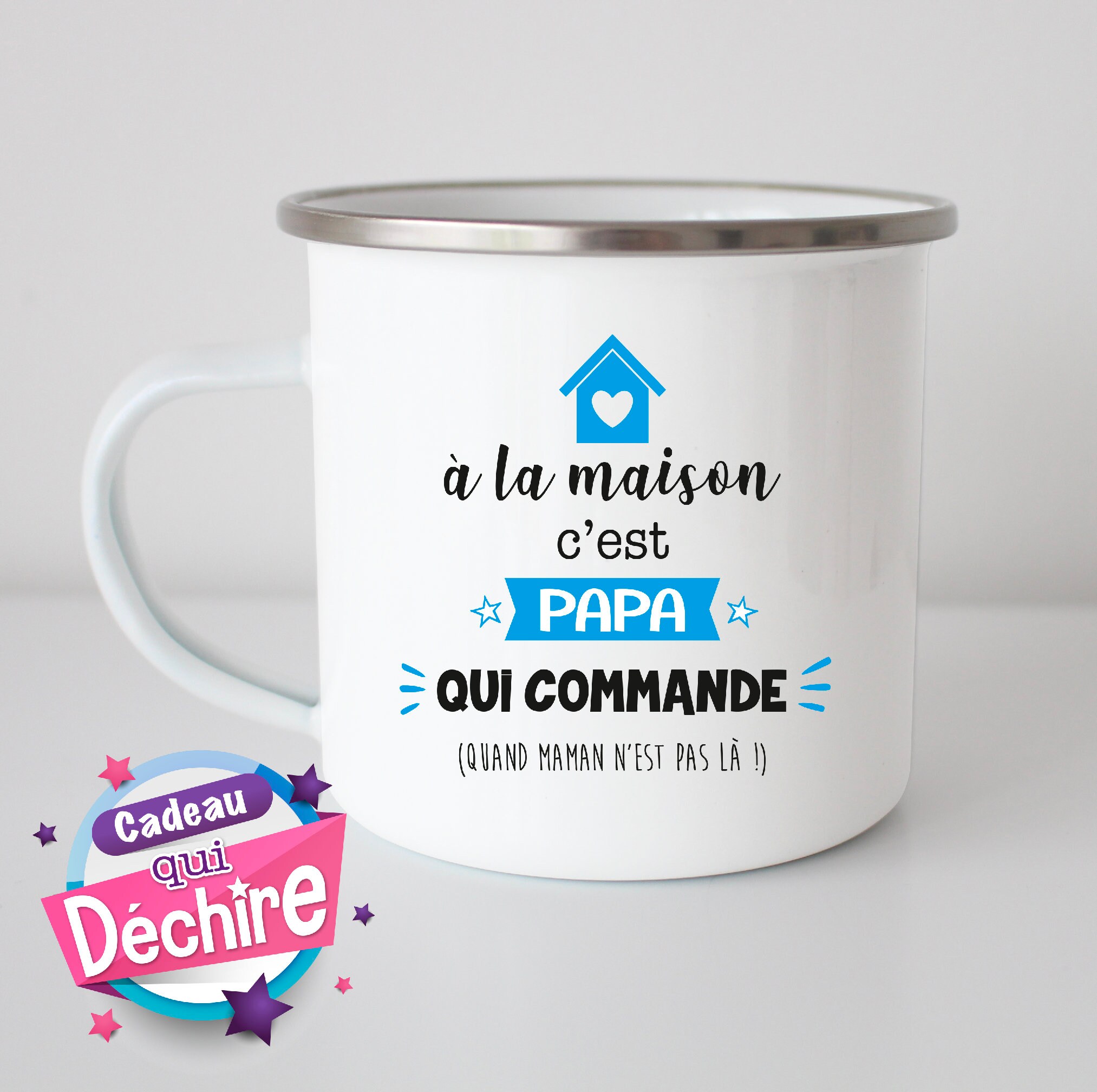 Tasse Émaillée Pour Papa - Idée de Cadeau Anniversaire Mug Fête Des Pères