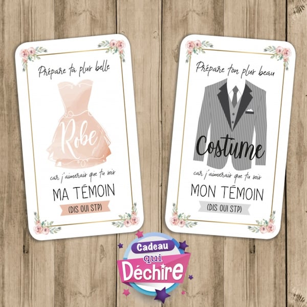 Carte demande témoin femme ou/et homme - annonce mariage - veux-tu être ma témoin ? veux-tu être mon témoin