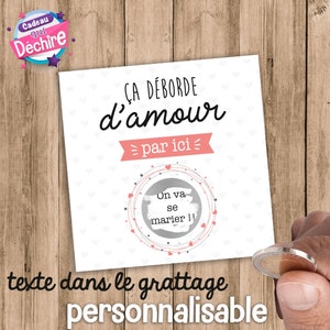 Ticket carte à gratter mariage - annonce mariage - carte à gratter mariage