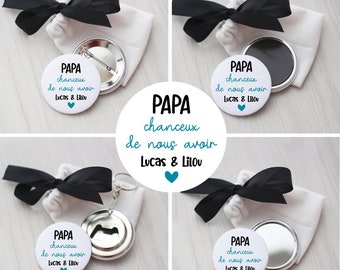 Customizable dad pin, magnet, key holder or pocket mirror badge - 50mm - dad gift idea - Father's Day