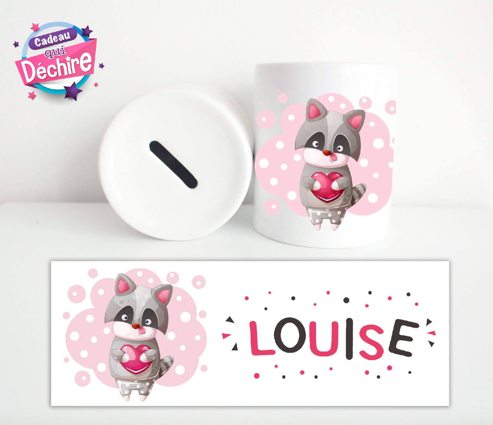 Tirelire Fille Personnalisée - Idée de Cadeau Tirelire Naissance