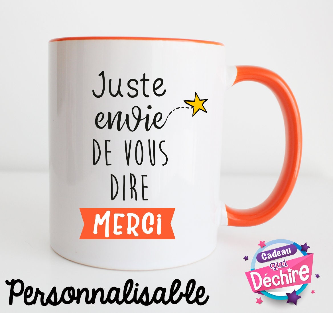 Mug Céramique Personnalisable - Idée de Cadeau Mug Personnalisée Choix Du Sens La Poignée Droite ou 