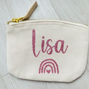 Porte monnaie bio prénom personnalisable - idée de cadeau personnalisée
