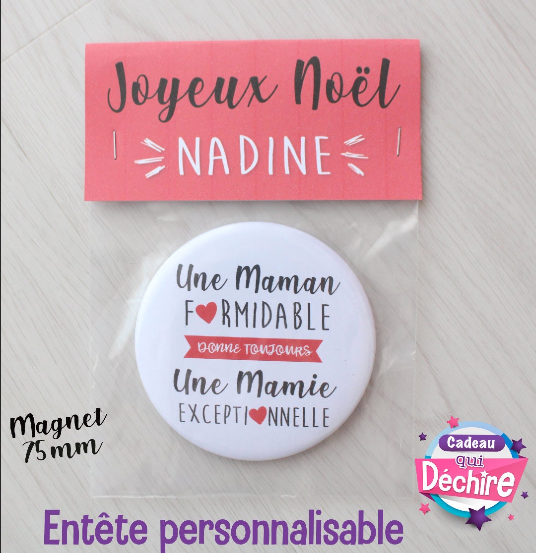 Magnet 75 mm - Cadeau Mamie Idée Fête Des Grands-Mères Personnalisable