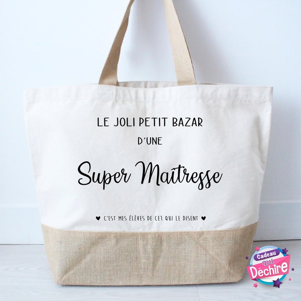 Sac multi-fonctions " Super Maîtresse " personnalisable - idée cadeau maîtresse - cadeau maîtresse