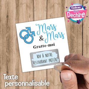 Ticket carte à gratter personnalisable - message personnalisé - idée de cadeau saint valentin, demande pacs, déclaration d'amour, etc...