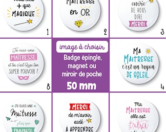 Badge Maitresse Maitre Cadeau Ideal Pour La Fin D Annee Etsy France