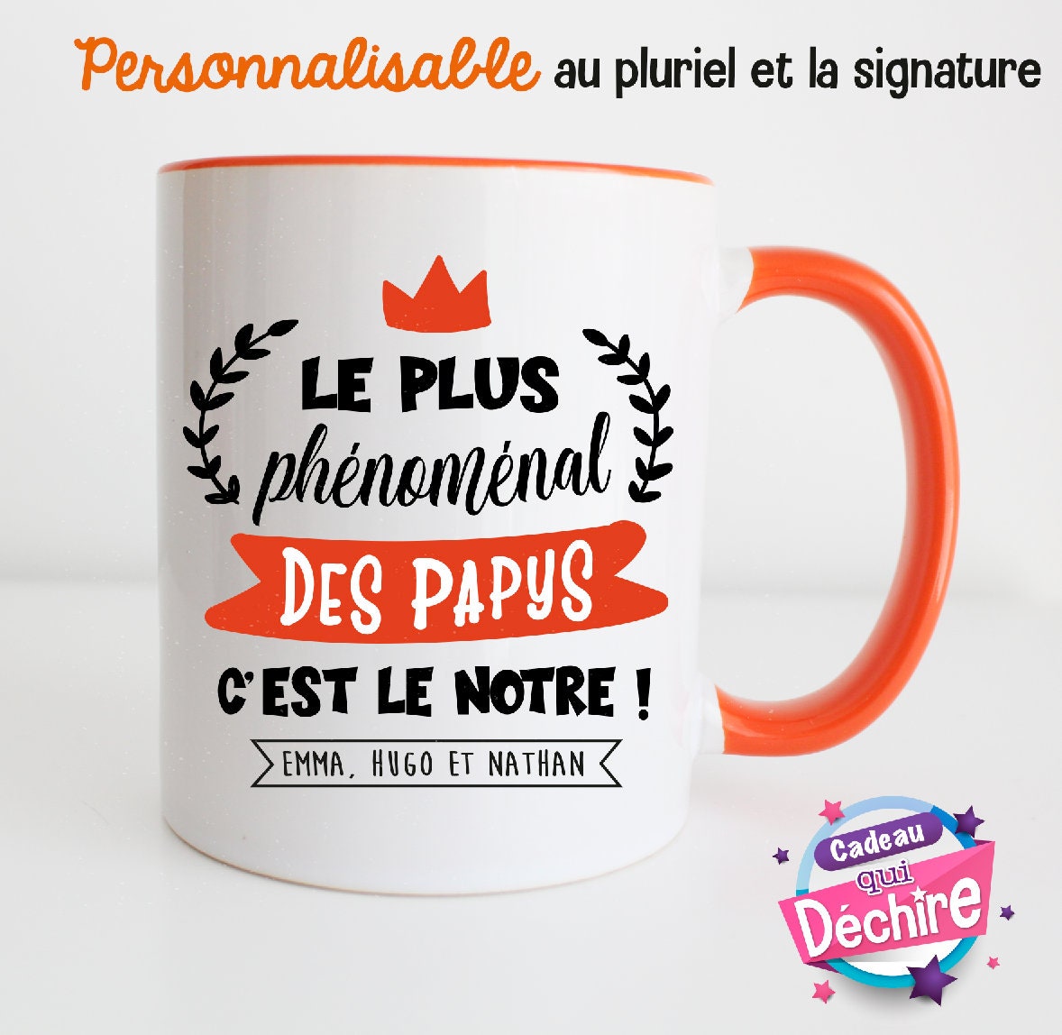 Mug Papy - Tasse Mug Personnalisable Idée de Cadeau Fête Des Grands-Pères Papys Anniversaire Papy