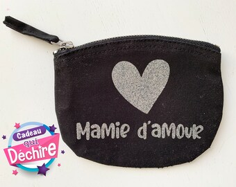 Porte monnaie bio " Mamie d'amour " personnalisable - idée cadeau fête des grands-mères - cadeau mamie