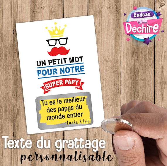 Ticket Carte à Gratter Personnalisable Idée De Cadeau Fête Des Grands Pères Cadeau Fête Des Papys Cadeau Papy Cadeau Anniversaire Papy