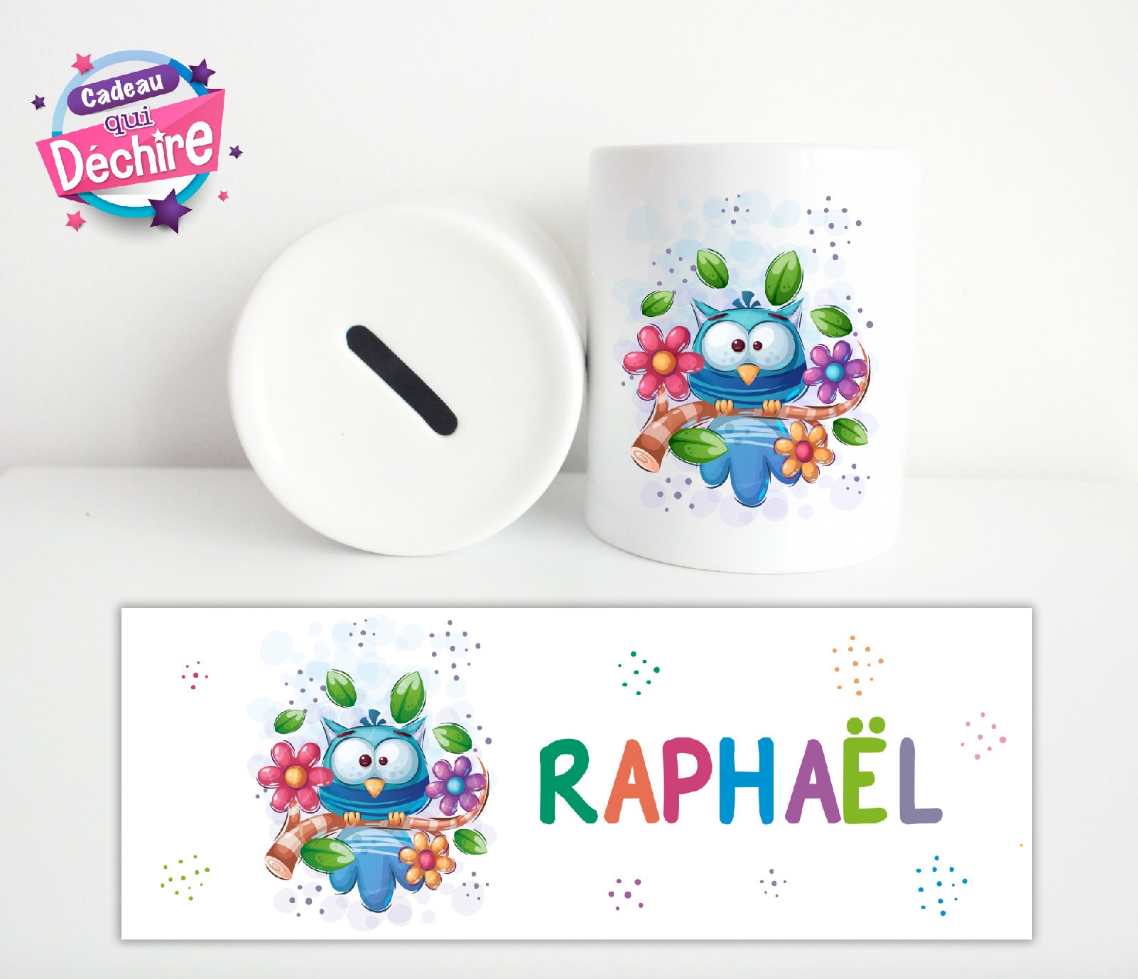 Tirelire Garçon Personnalisée - Idée de Cadeau Tirelire Naissance