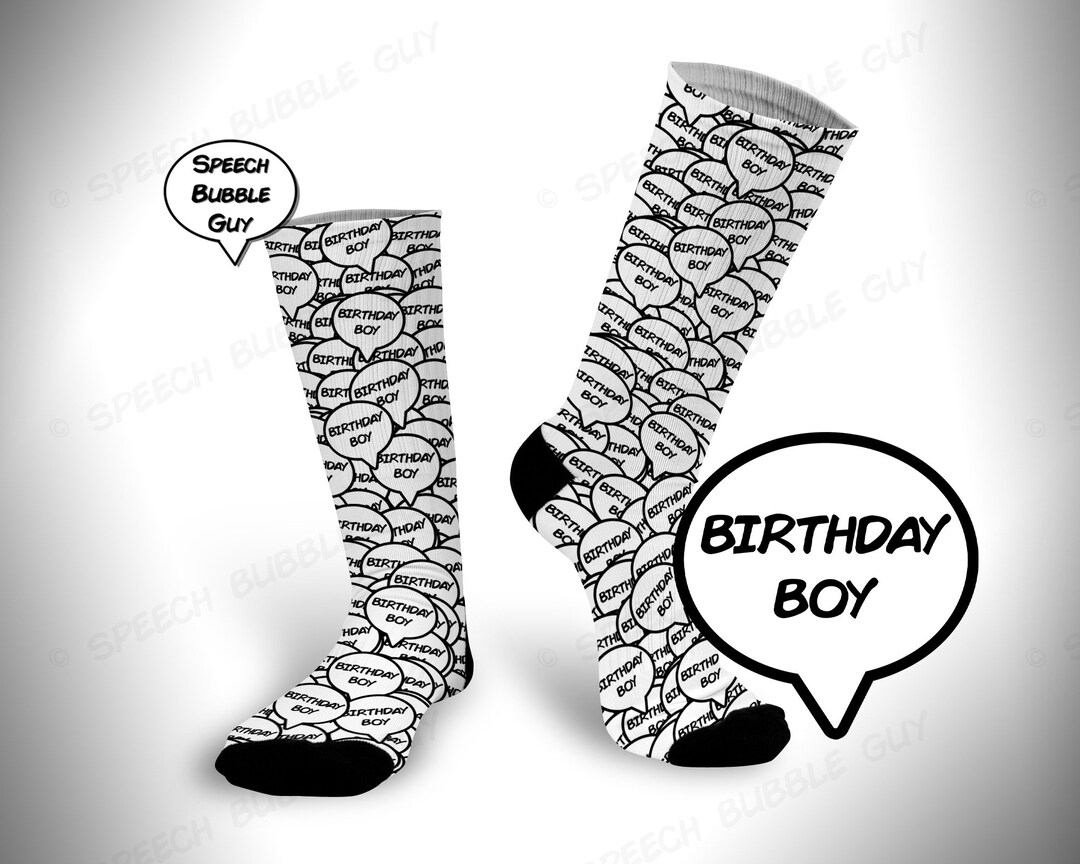 Birthday Boy Socks, Funny Socks, Rude Socks, Speech Bubble Socks, Swear