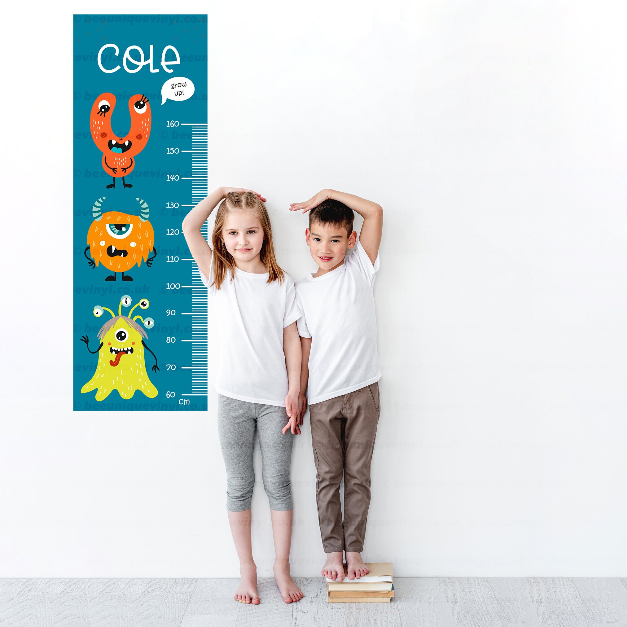 Monster Height Chart Vinyl Decal Personalised Growth Chart Etsy