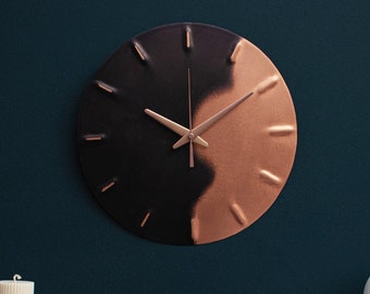 Copper Wall Clock Black Patina | Copper Anniversary Gift | Housewarming Gift | Copper | Silent Clock | Homewares | Home Decor | Hayes Home