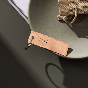Bronzen verjaardag Romeins cijfer sleutelhanger | Aangepaste sleutelhanger | 8e verjaardag 19e verjaardag cadeau | Bronzen jubileumgeschenk | Hayes huis
